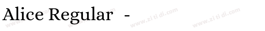 Alice Regular字体字体转换